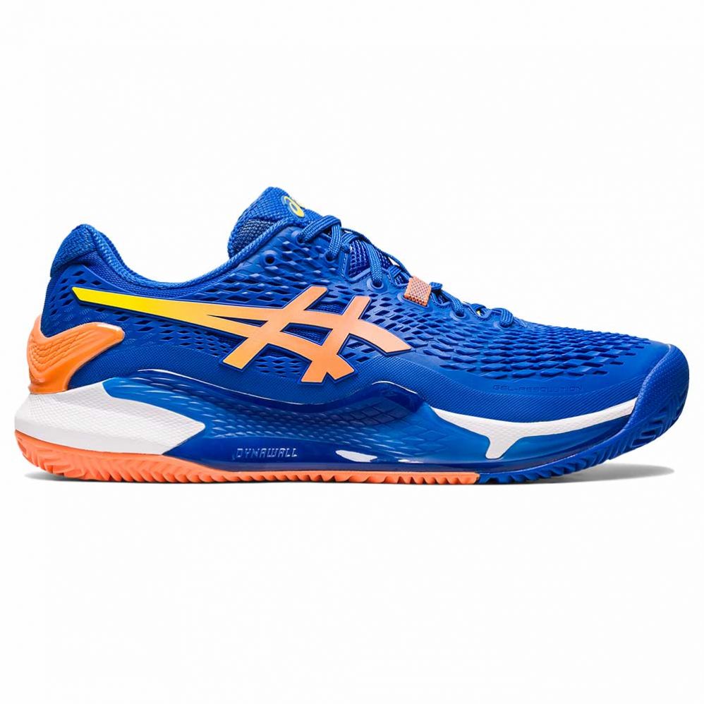 Chaussure Asics Gel Resolution 9 Terre Battue Bleu / Orange